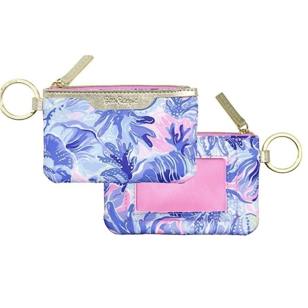 Lilly Pulitzer ID Holder Keychain Wallet with Zip Closer.